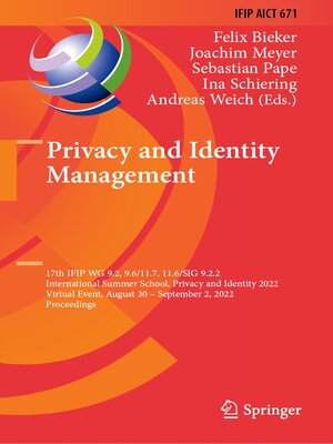 cover image of Privacy and Identity Management